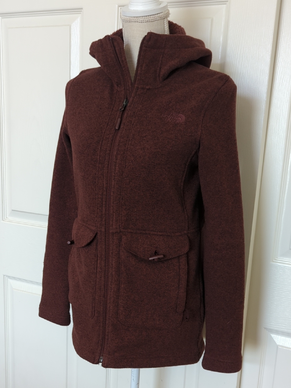 The North Face Crescent Parka Fleece Jacket in Red/Brown Tone - Picture 3 of 7